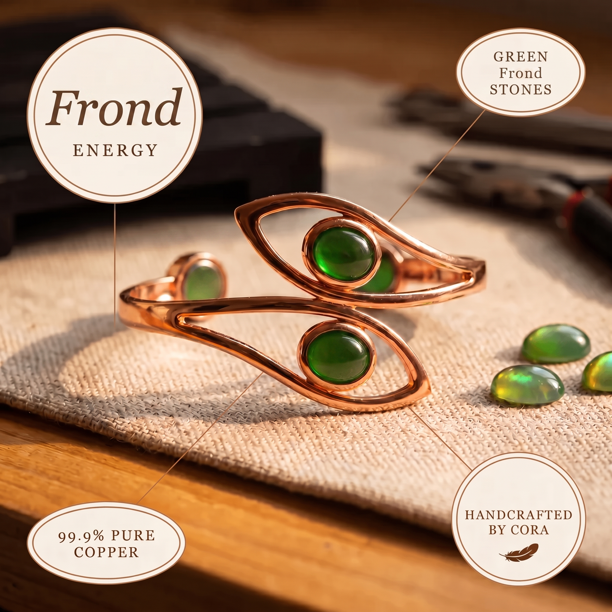 Cora's Frond Copper Bracelet