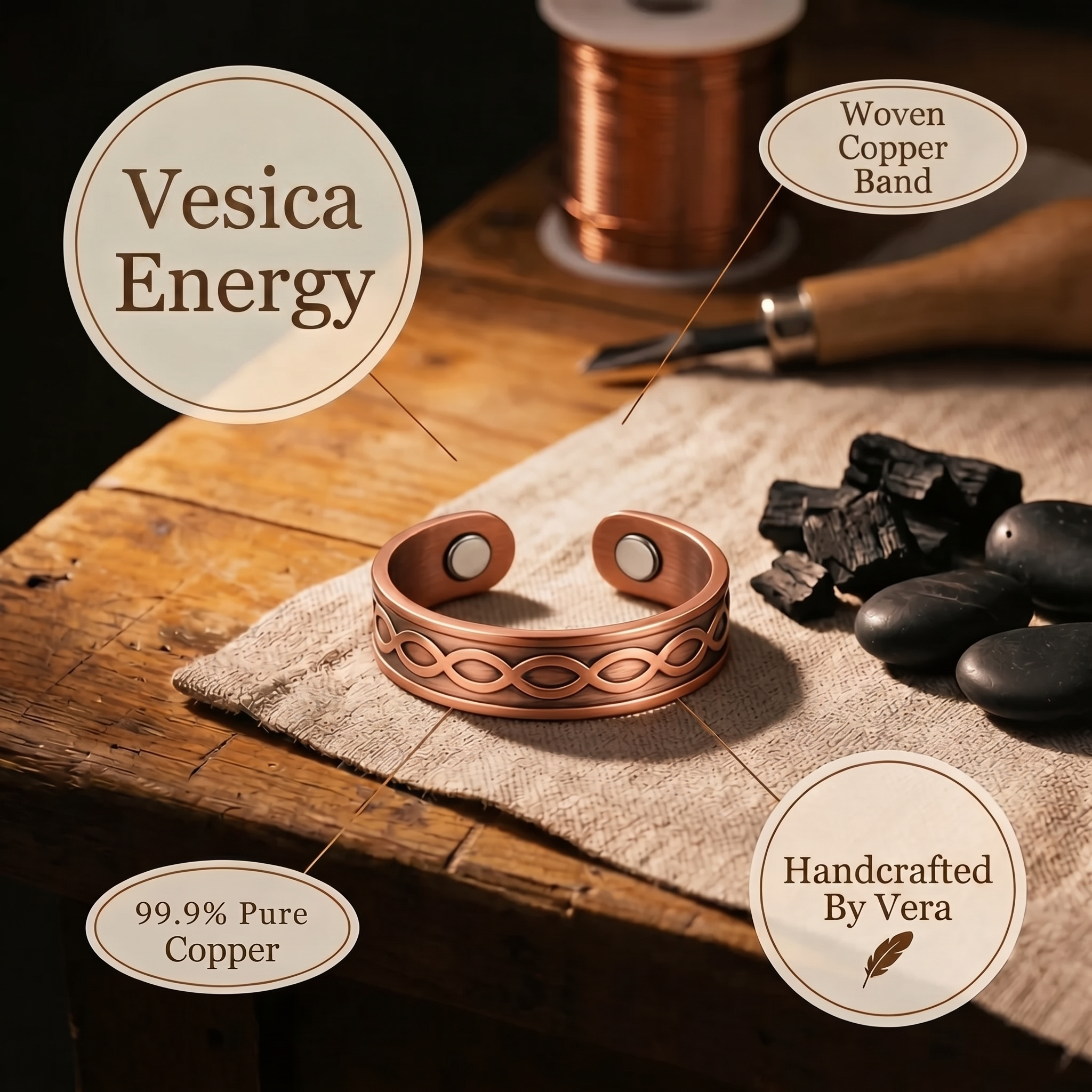 Cora's Vesica Copper Ring