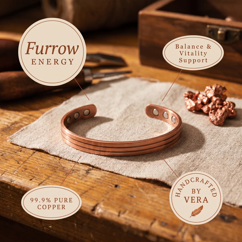 Cora's Furrow Copper Bracelet