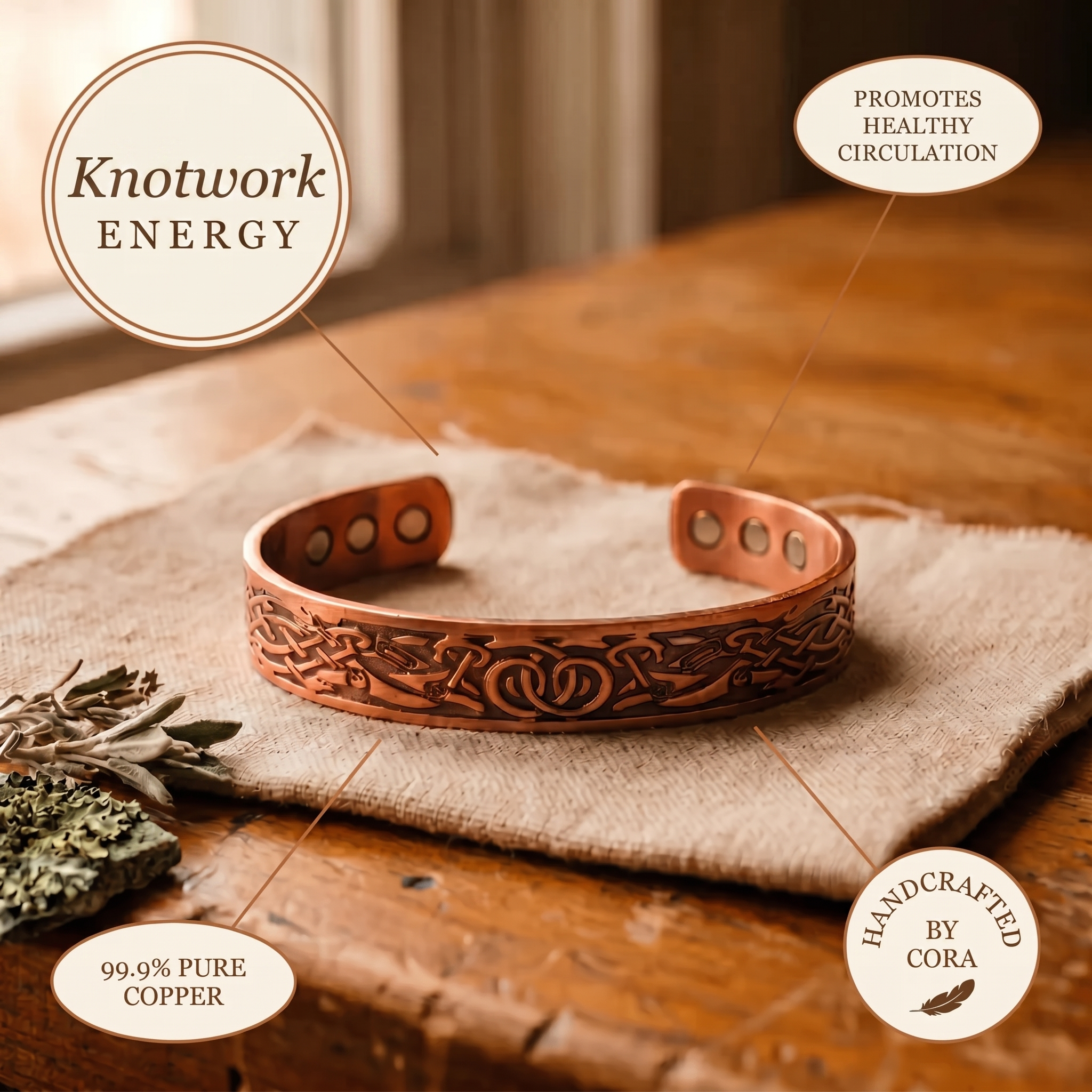 Cora's Knotwork Copper Bracelet