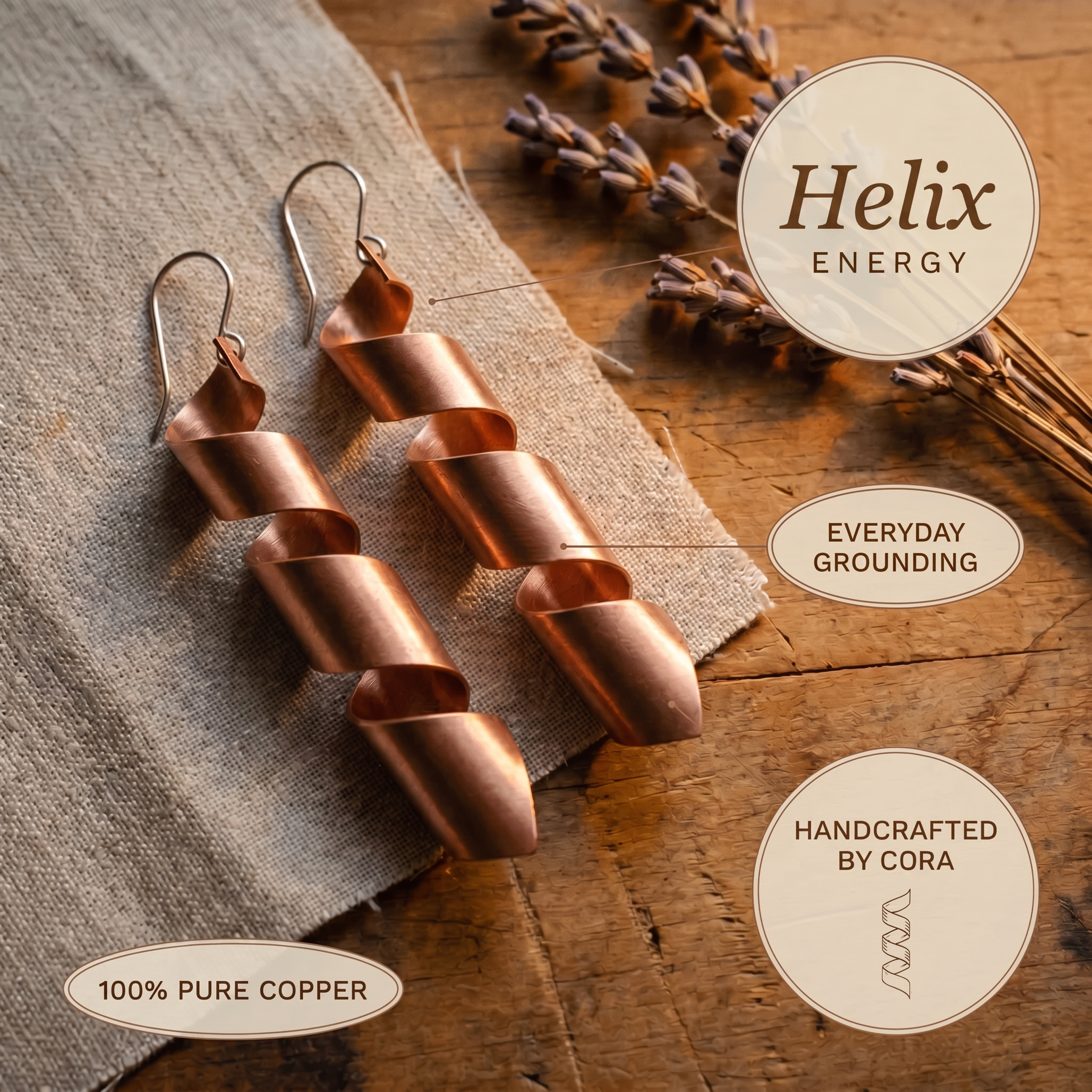 Cora's Helix Copper Earrings