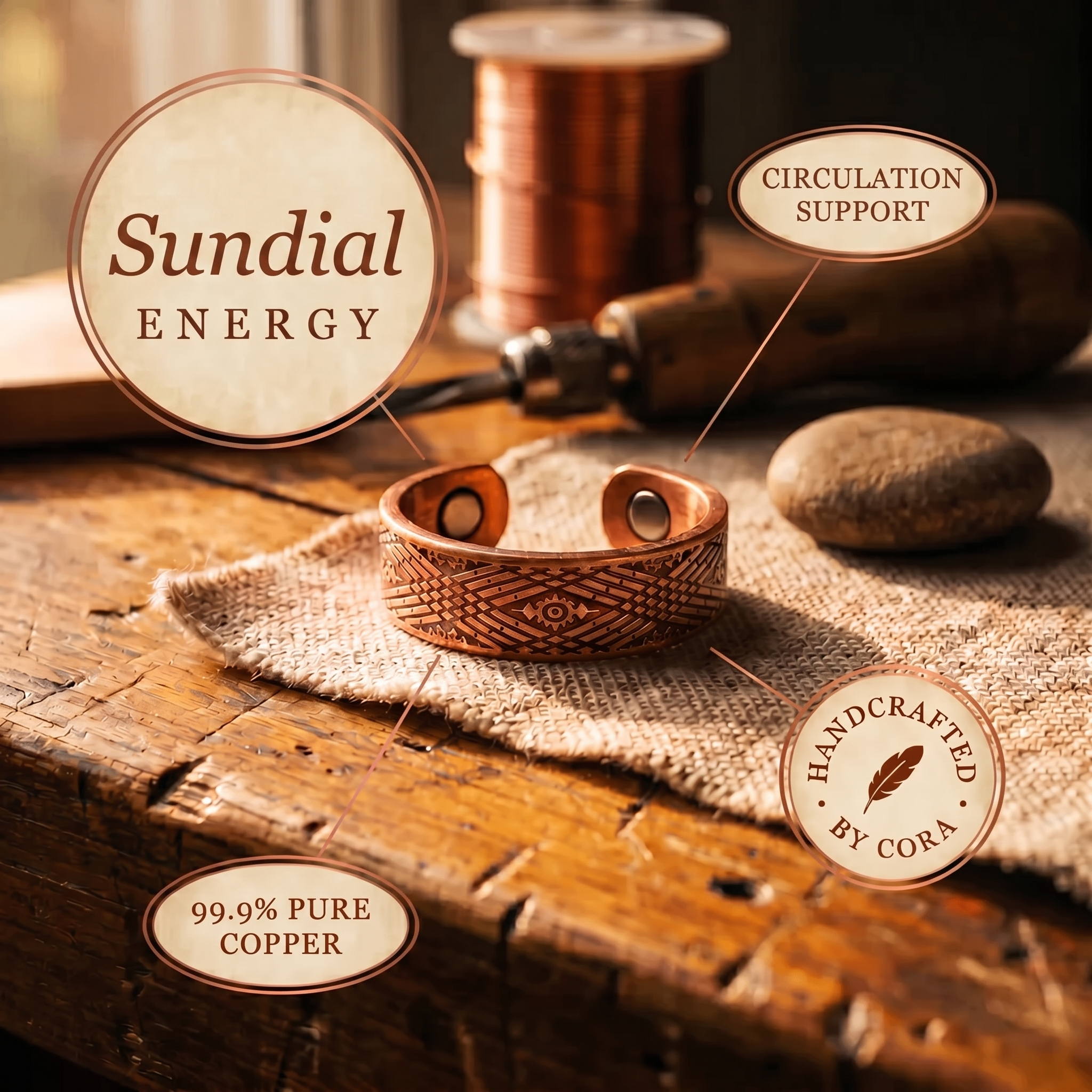 Cora's Sundial Copper Ring