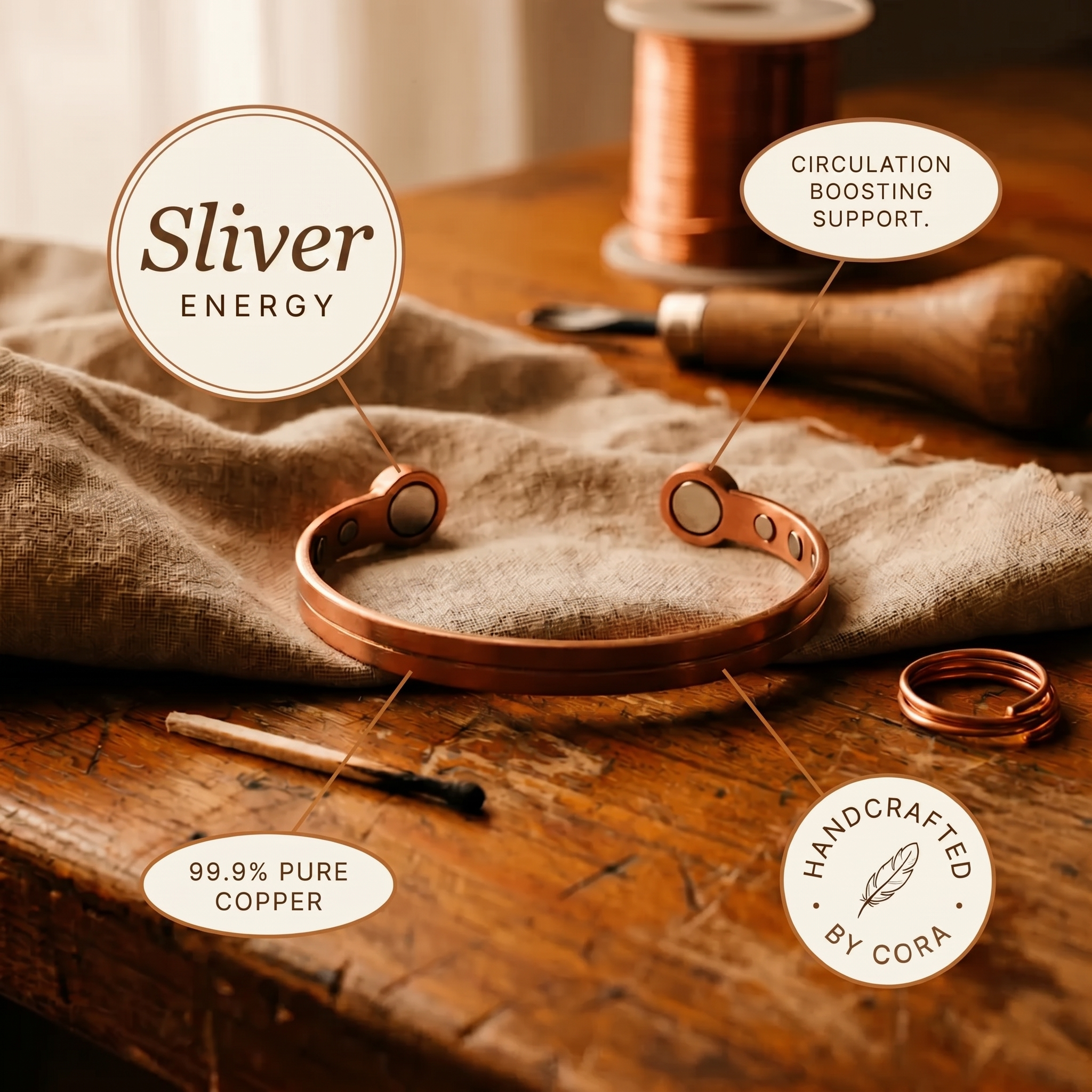 Cora's Silver Copper Bracelet