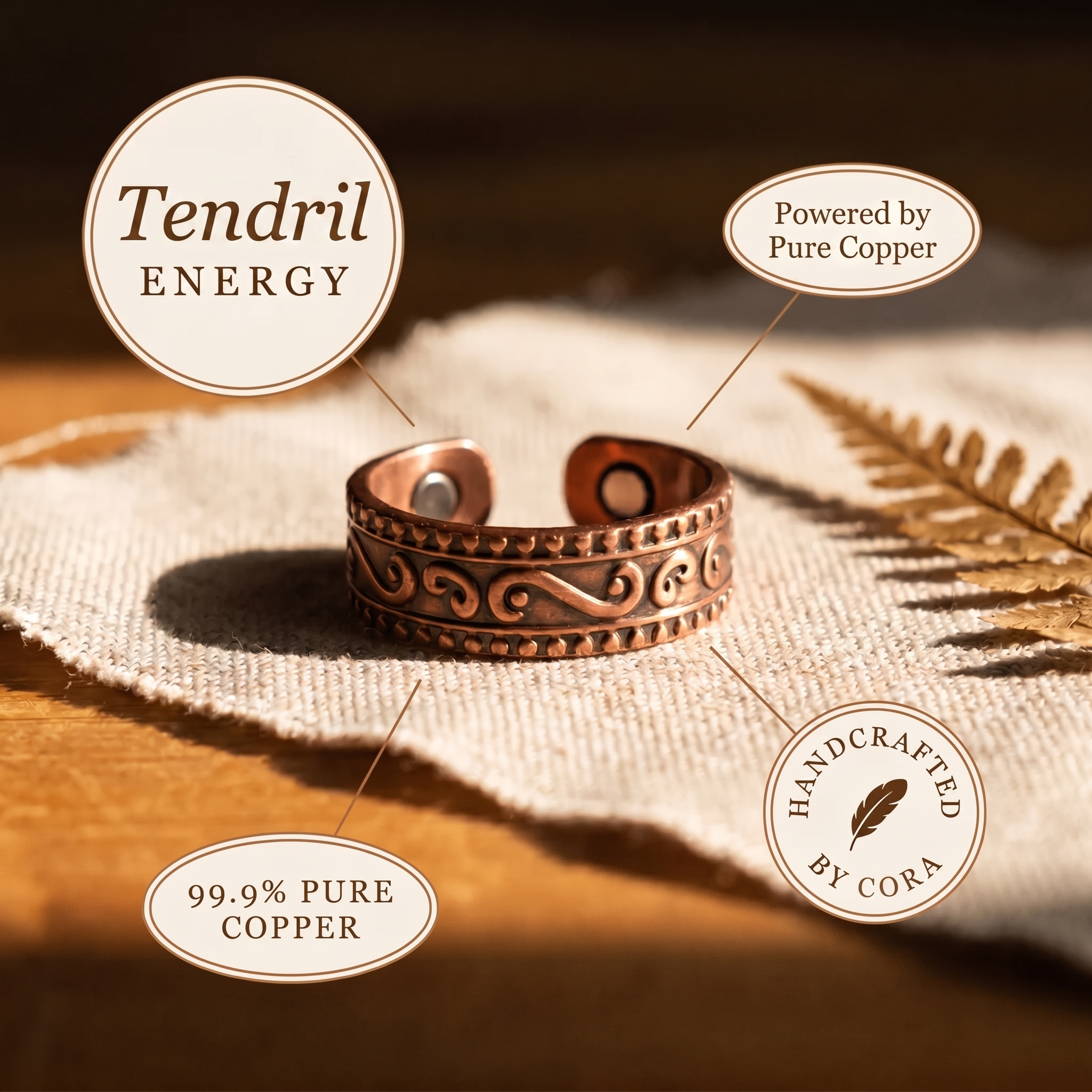 Cora's Tendril Copper Ring