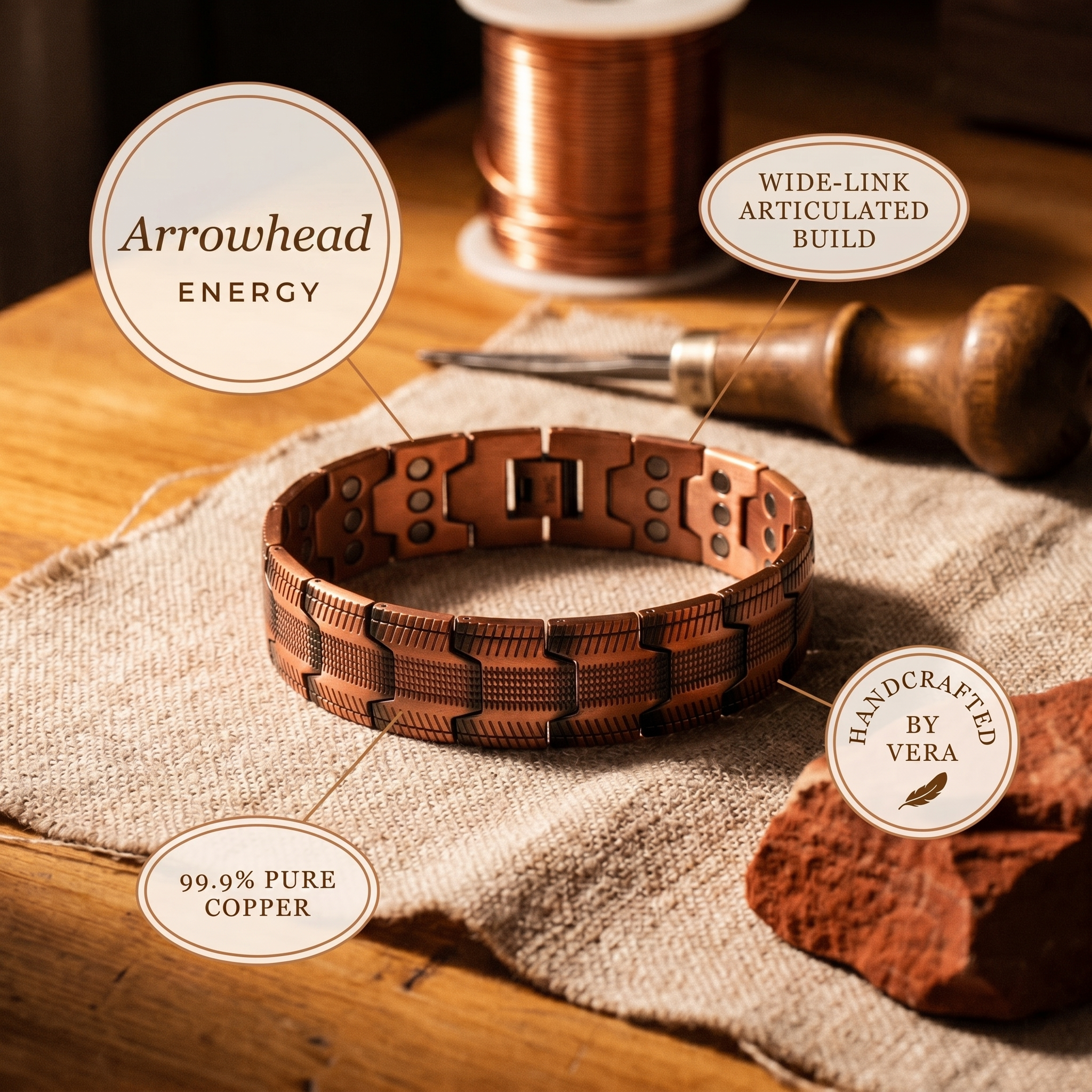 Cora's Arrowhead Copper Bracelet