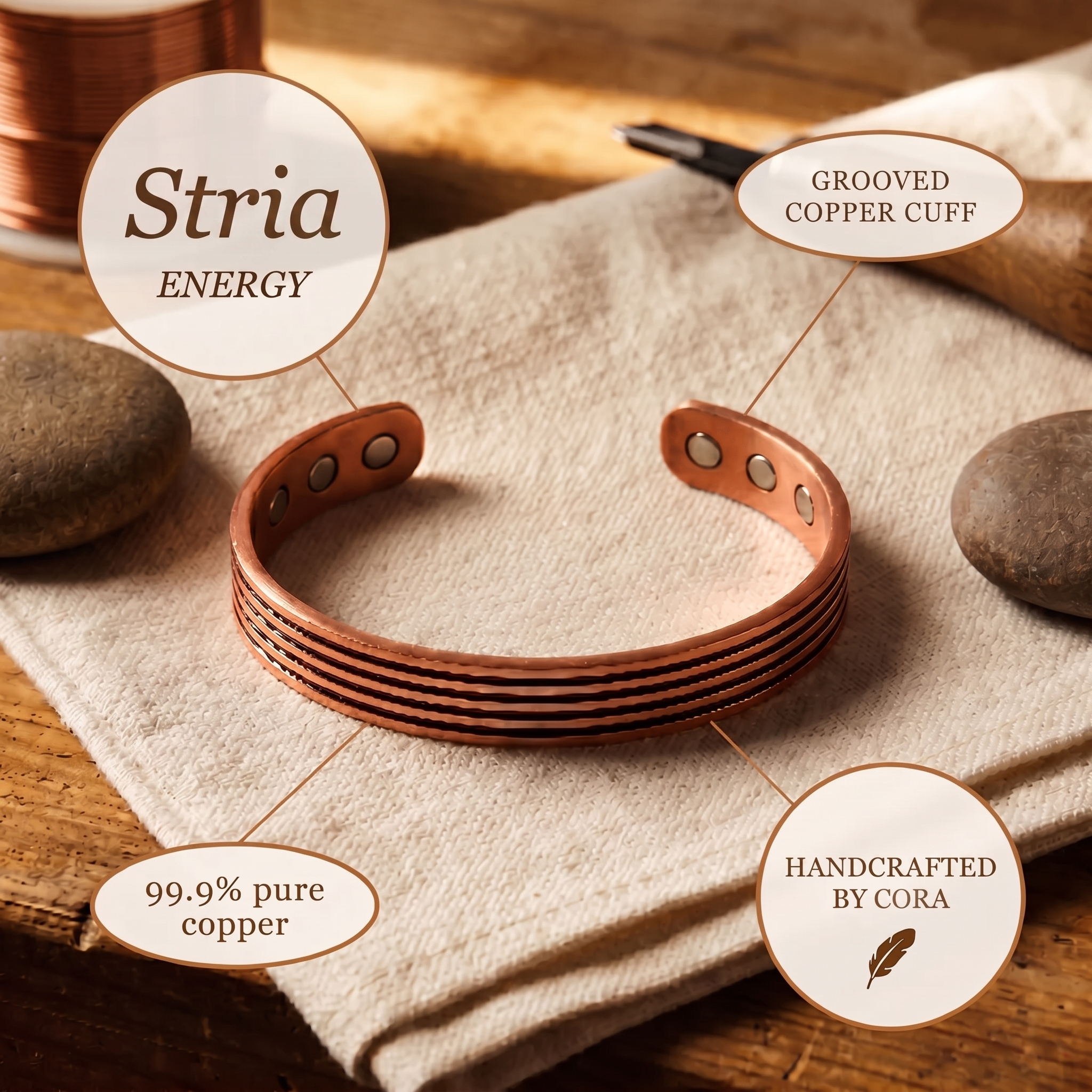 Cora's Stria Copper Bracelet