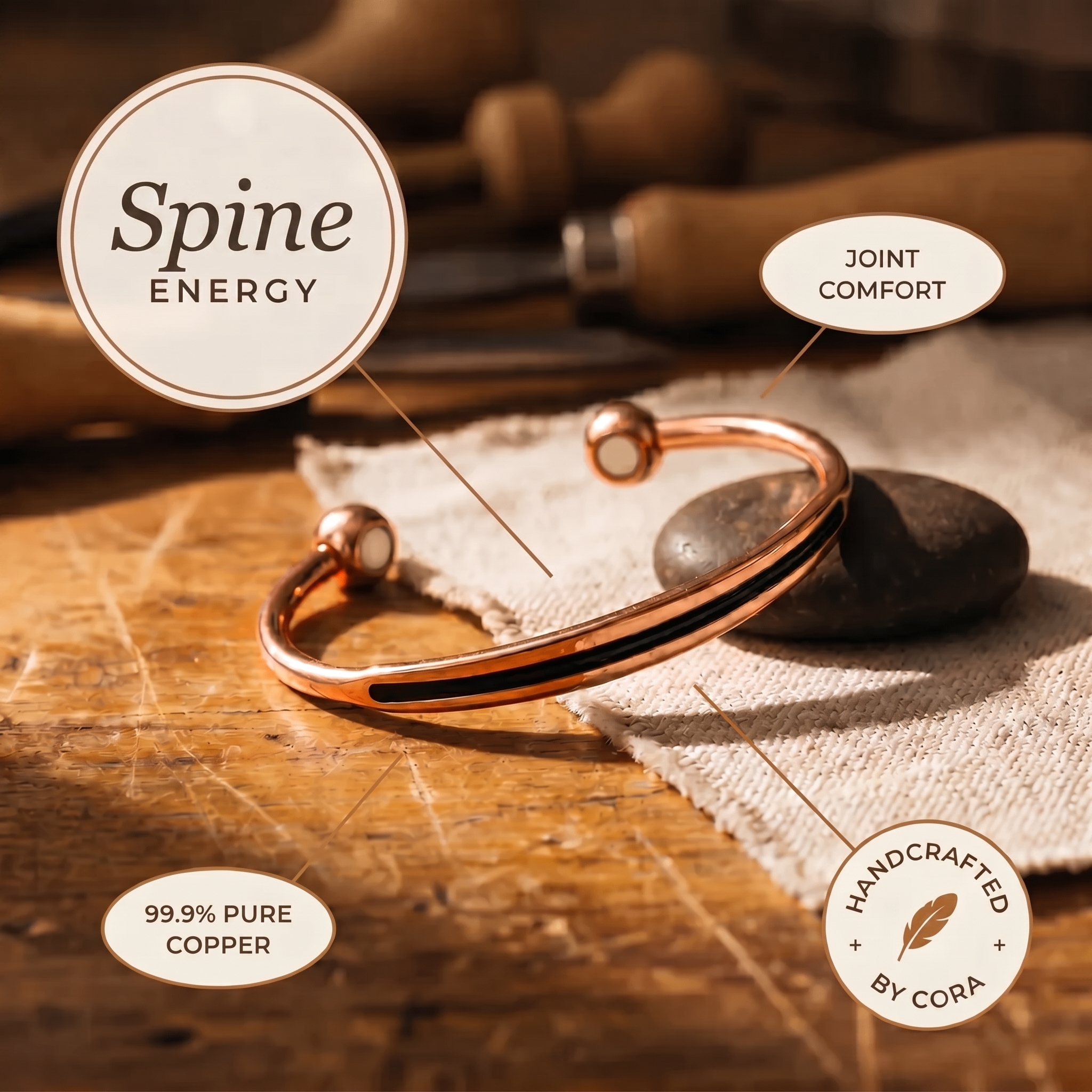 Cora's Spine Copper Bracelet