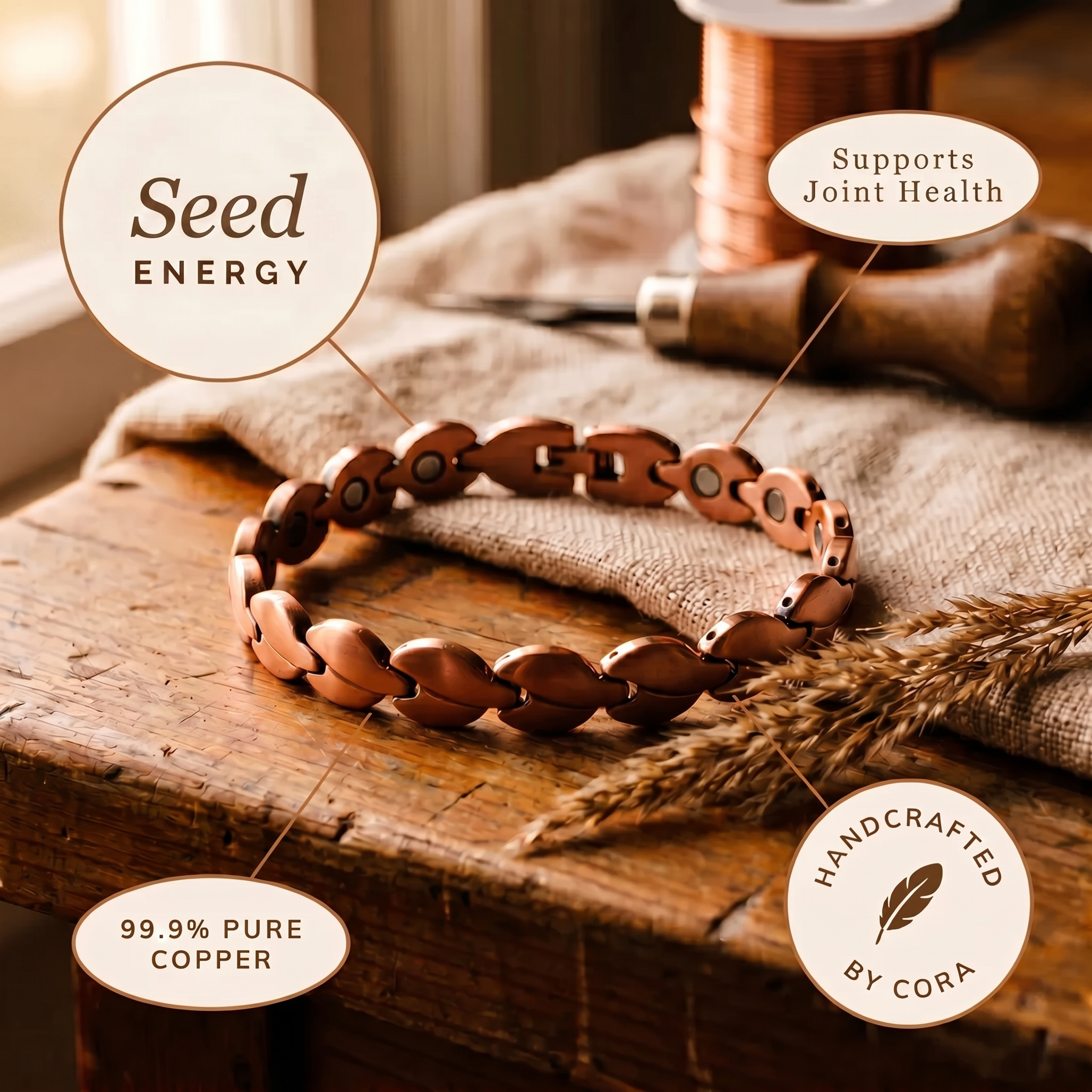 Cora's Seed Copper Anklet