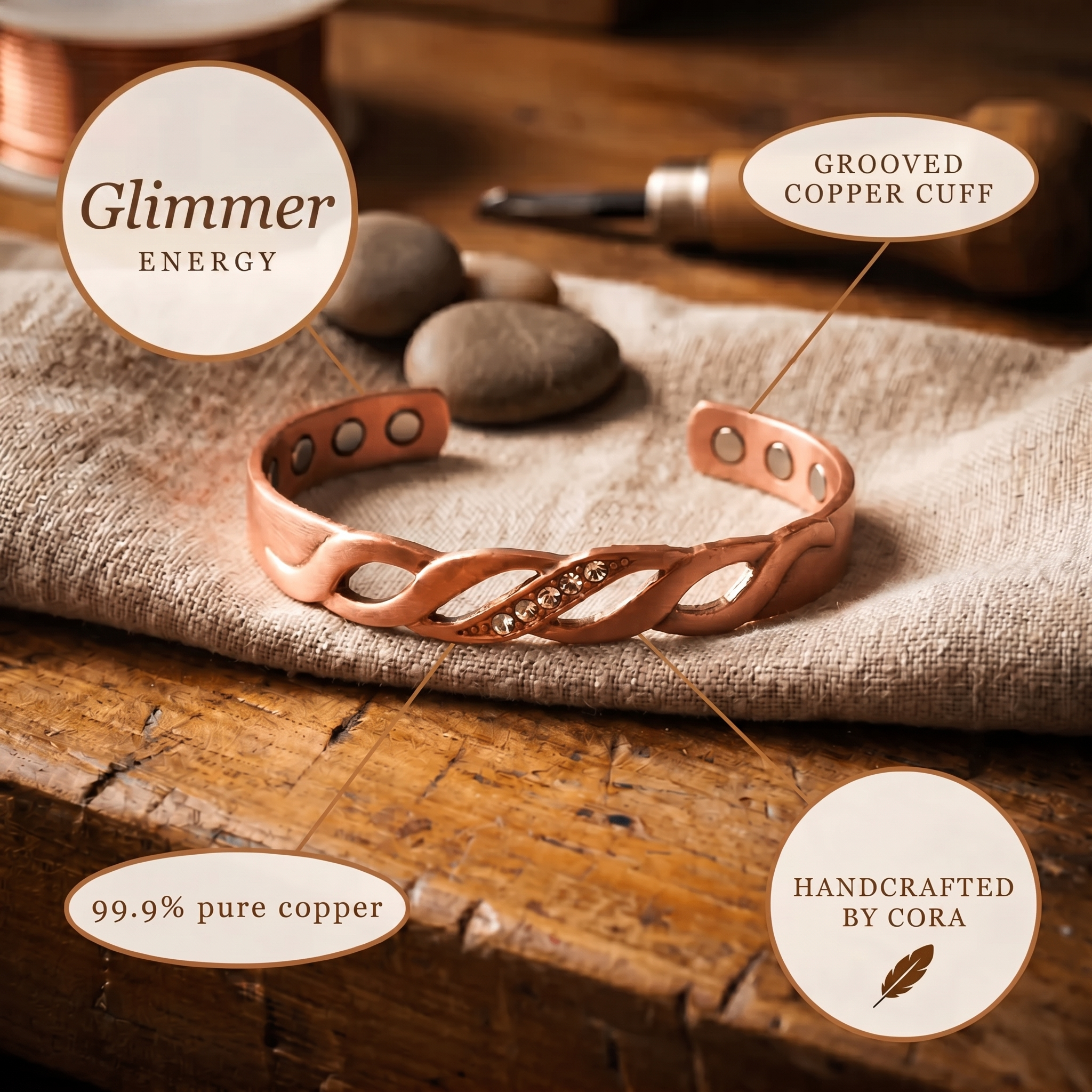Cora's Glimmer Copper Bracelet