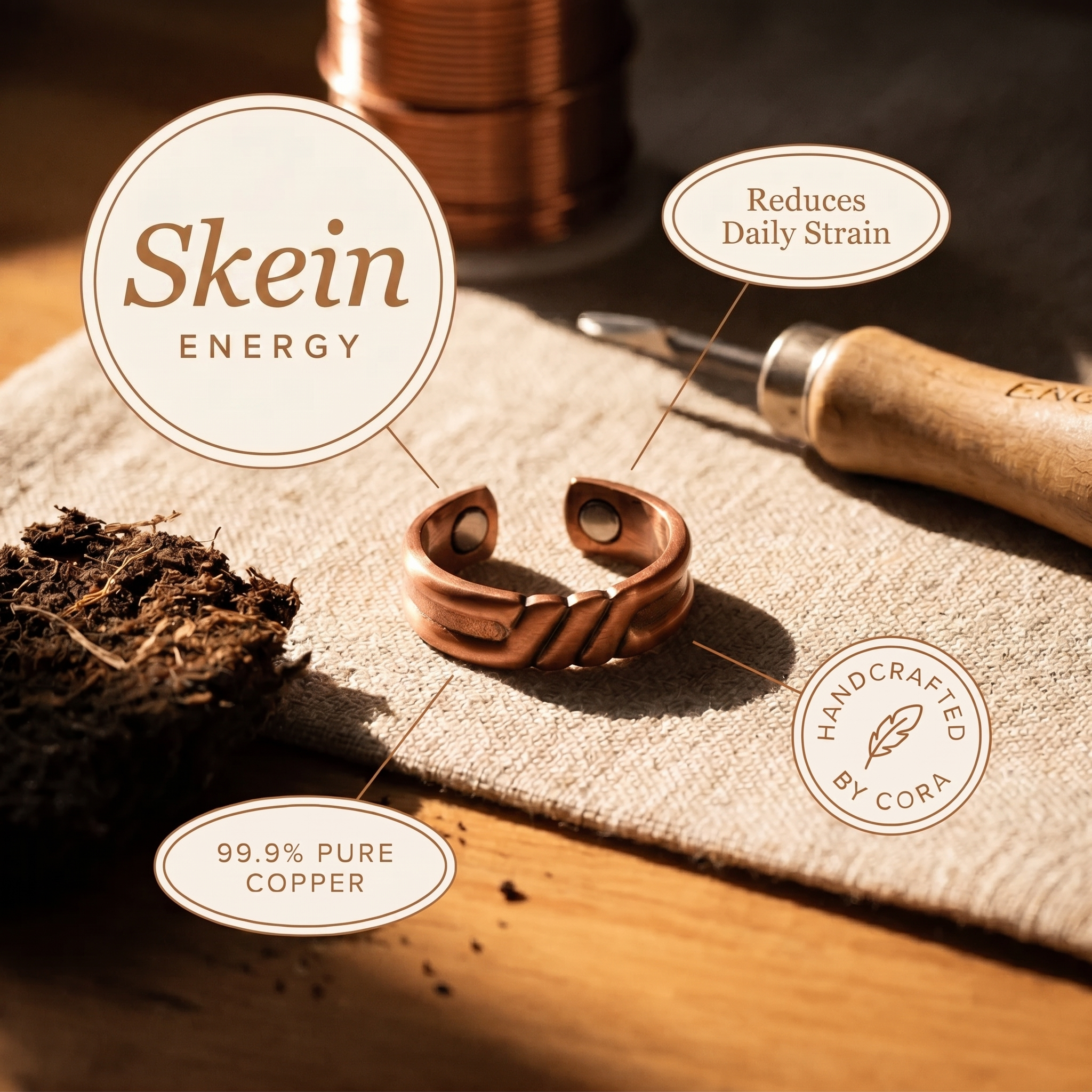 Cora's Skein Copper Ring