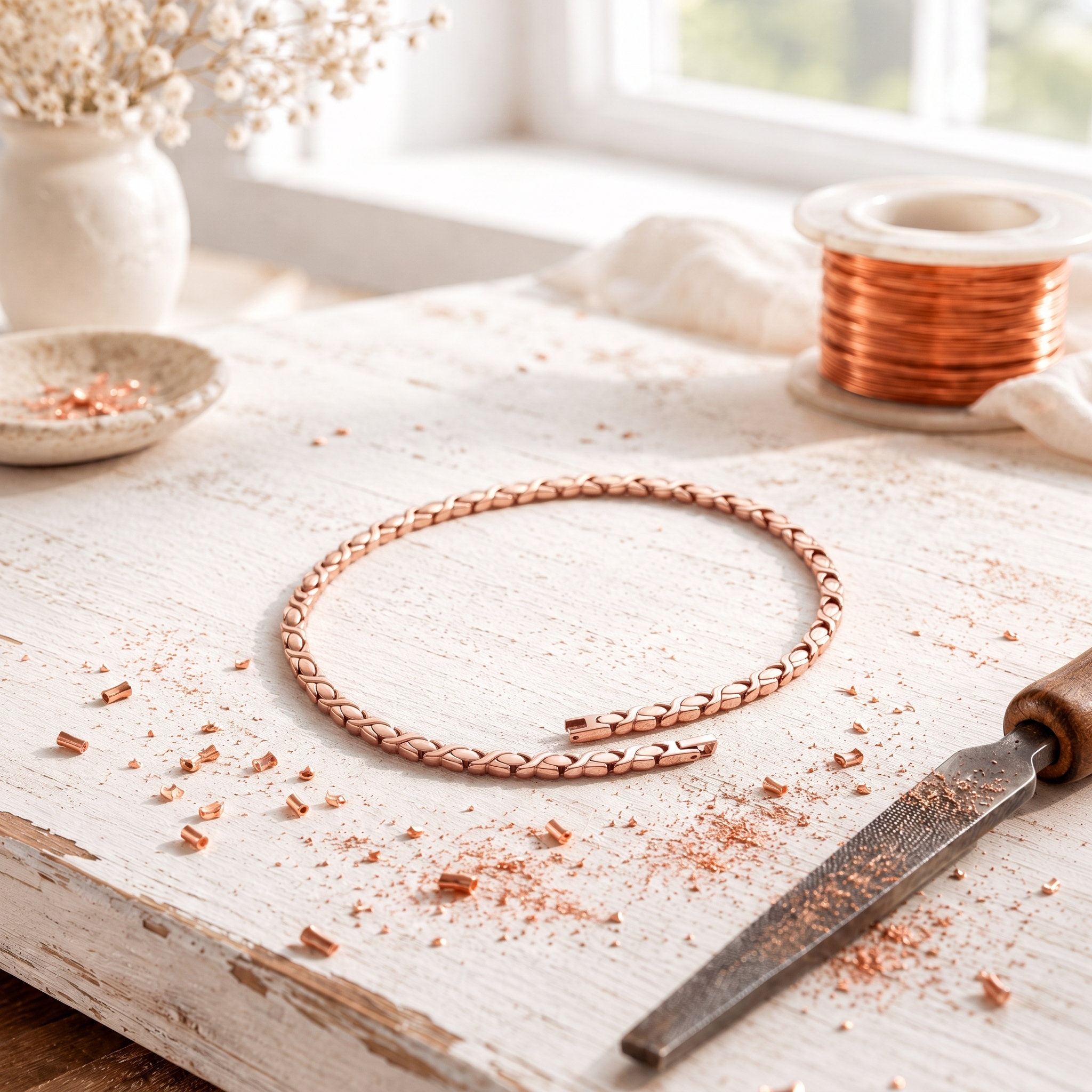 Cora's Cipher Copper Necklace
