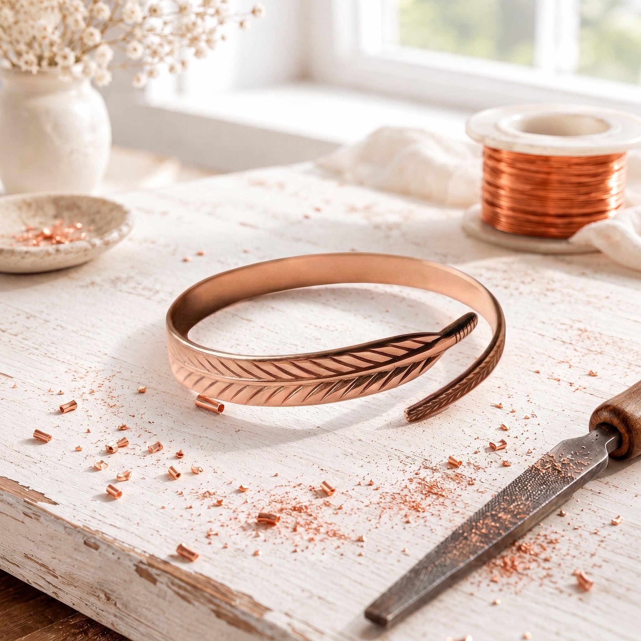 Cora's Sprig Copper Bracelet