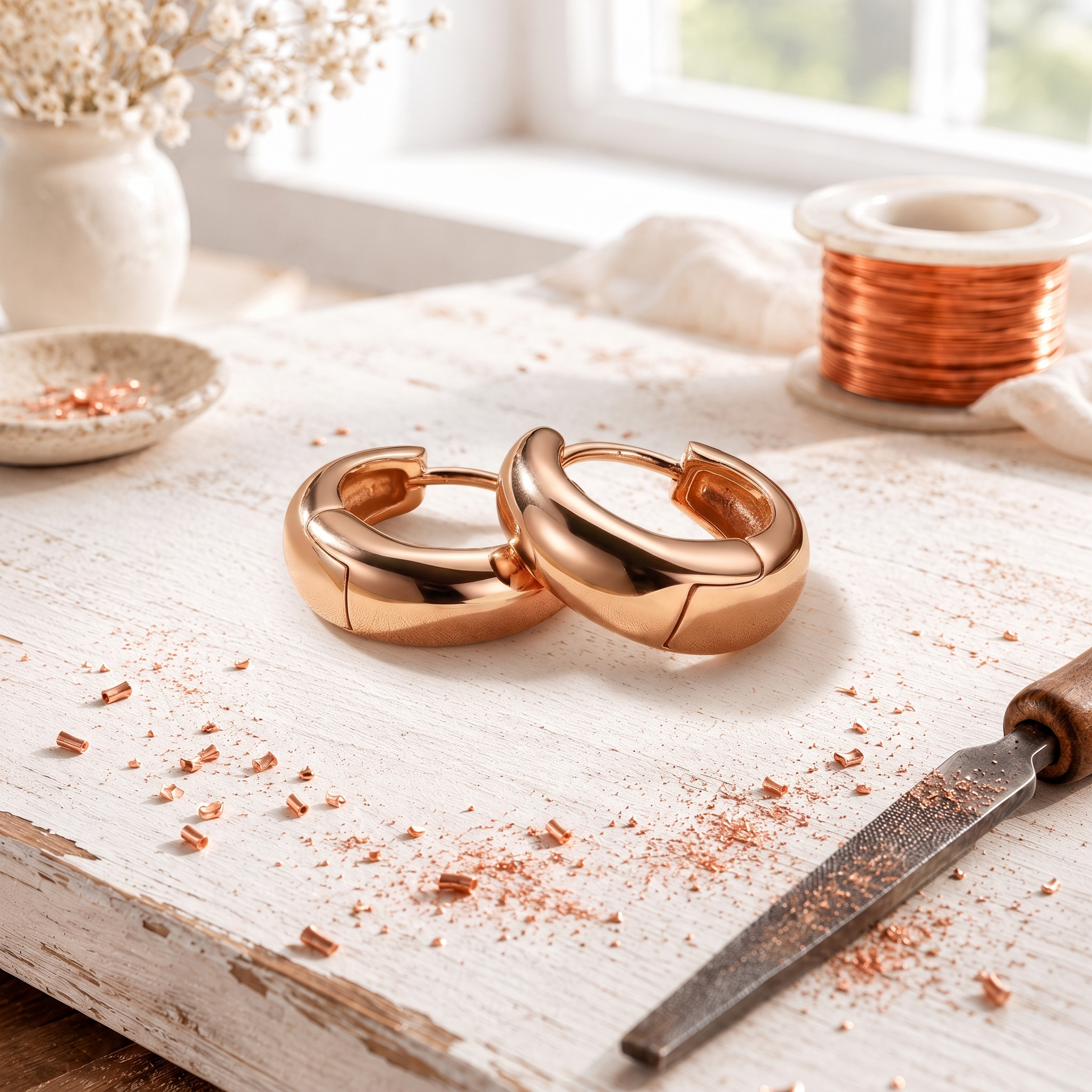 Cora's  Aurora Copper Hoop Earrings