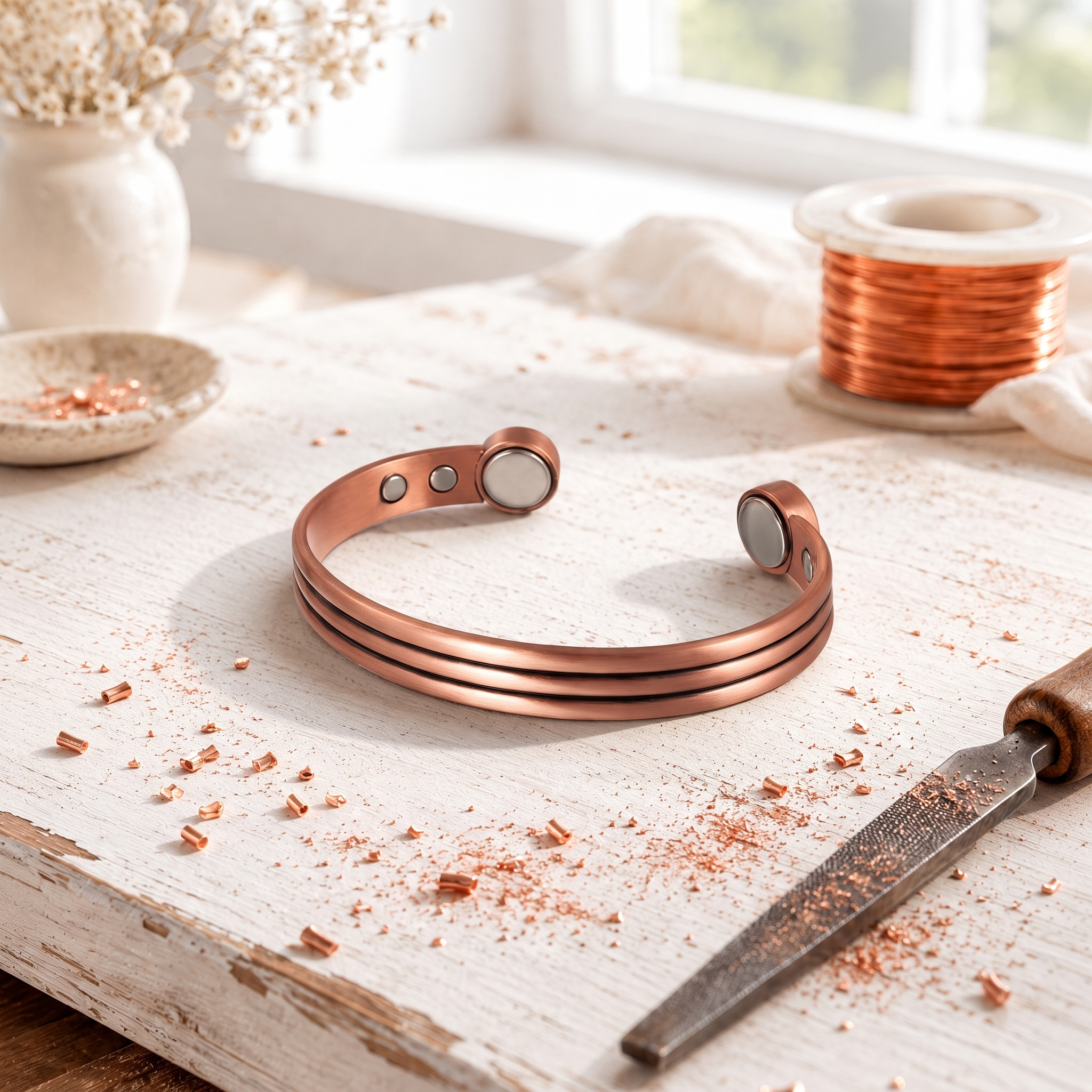 Cora's Silver Copper Bracelet